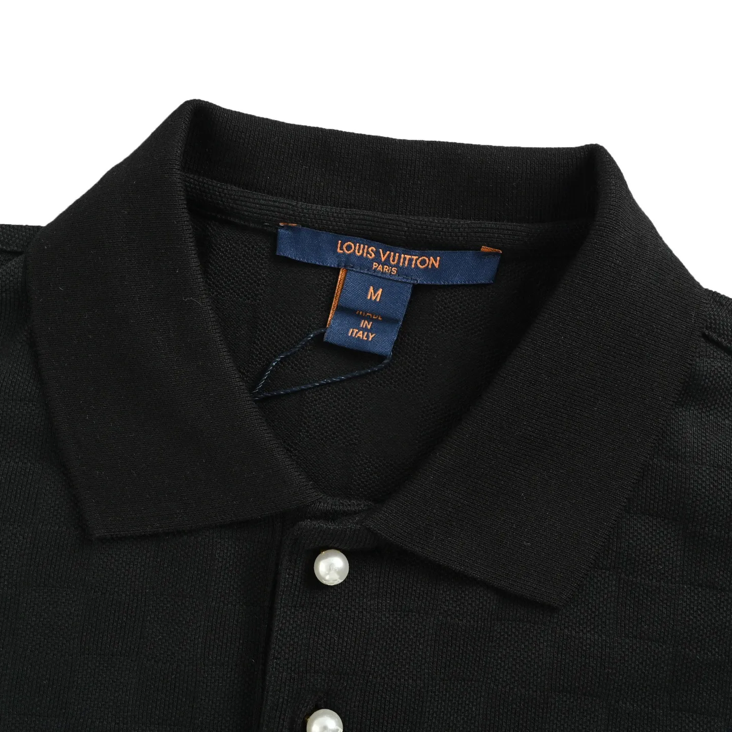 Louis Vuitton/Louis Vuitton pearl button checkerboard embroidery Polo short sleeves